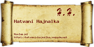 Hatvani Hajnalka névjegykártya