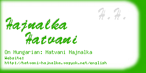 hajnalka hatvani business card